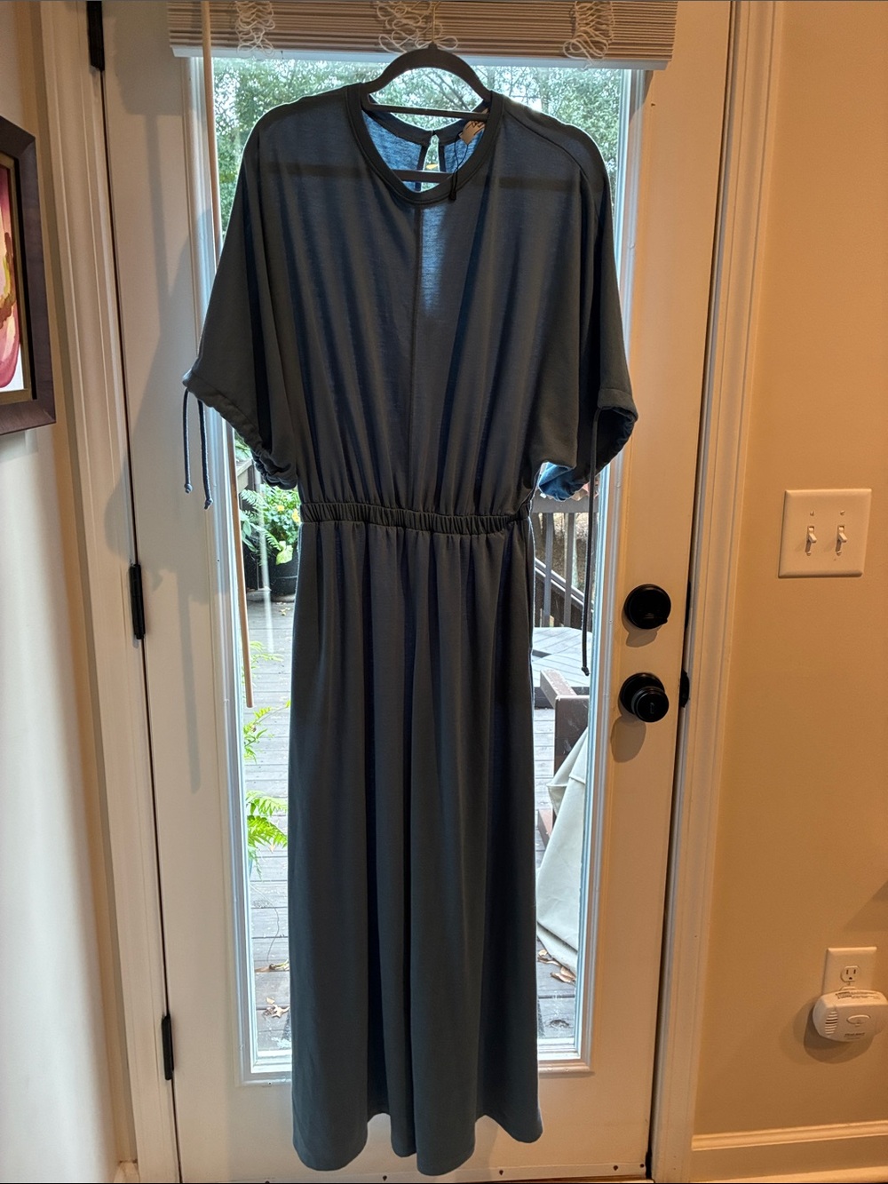 Three Birds Nest Slate Blue Wide Leg Jumpsuit SZ Medium